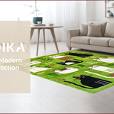 Ultra Soft Area Rug, Non Slip, Stain Resistant, Washable Area Rugs for Living Room, Bedroom, Whimsical Irregular Shape Delight(Green)