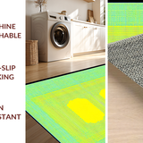 Ultra Soft Area Rug, Non Slip, Stain Resistant, Washable Area Rugs for Living Room, Bedroom, Sunny Playful Curved Motif(Yellow)