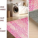 Ultra Soft Area Rug, Non Slip, Stain Resistant, Washable Area Rugs for Living Room, Bedroom, Safari Chic Animal Print Delight(Pink)