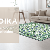 Ultra Soft Area Rug, Non Slip, Stain Resistant, Washable Area Rugs for Living Room, Bedroom, Sophisticated Abstract Green Hues(White)