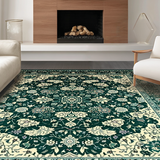 Ultra Soft Area Rug, Non Slip, Stain Resistant, Washable Area Rugs for Living Room, Bedroom, Moody Floral Boho Chic(Green)