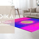 Ultra Soft Area Rug, Non Slip, Stain Resistant, Washable Area Rugs for Living Room, Bedroom, Bold Galactic Whimsical Pattern(Pink)