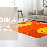 Ultra Soft Area Rug, Non Slip, Stain Resistant, Washable Area Rugs for Living Room, Bedroom, Adorable Bright Animal Design(Orange)