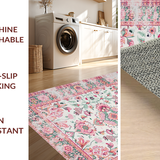 Ultra Soft Area Rug, Non Slip, Stain Resistant, Washable Area Rugs for Living Room, Bedroom, Contemporary Cozy Nature-Inspired Design(Pink)