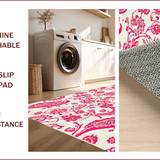 Ultra Soft Area Rug, Non Slip, Stain Resistant, Washable Area Rugs for Living Room, Bedroom, Paisley Floral Abstract Modern(Pink)
