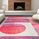 Ultra Soft Area Rug, Non Slip, Stain Resistant, Washable Area Rugs for Living Room, Bedroom, Bow-Shaped Rug with Bold Uno Reverse Symbol and Pink Gradient Style(Pink)