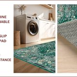 Ultra Soft Area Rug, Non Slip, Stain Resistant, Washable Area Rugs for Living Room, Bedroom, Elegant Distressed Geometric Style(Green)