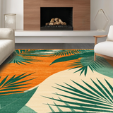 Ultra Soft Area Rug, Non Slip, Stain Resistant, Washable Area Rugs for Living Room, Bedroom, Artful Modern Organic Design(Orange)