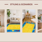 Ultra Soft Area Rug, Non Slip, Stain Resistant, Washable Area Rugs for Living Room, Bedroom, Vibrant Marine Life Classroom Non-Slip Area Carpet(Blue)