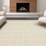Ultra Soft Area Rug, Non Slip, Stain Resistant, Washable Area Rugs for Living Room, Bedroom, Airy Organic Shape with Earthy Hues(Beige)