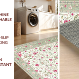 Ultra Soft Area Rug, Non Slip, Stain Resistant, Washable Area Rugs for Living Room, Bedroom, Fresh Greenery Accent Style(Ivory)