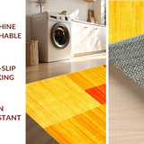Ultra Soft Area Rug, Non Slip, Stain Resistant, Washable Area Rugs for Living Room, Bedroom, Bold Geometric Tiled Composition(Yellow)