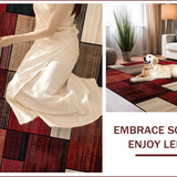 Ultra Soft Area Rug, Non Slip, Stain Resistant, Washable Area Rugs for Living Room, Bedroom, Harvest-Inspired Abstract Warm Tones(Red)