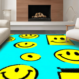 Bold Graphic Circular Happy Motif(Blue)