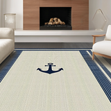Ultra Soft Area Rug, Non Slip, Stain Resistant, Washable Area Rugs for Living Room, Bedroom, Elegant Striped Nautical Aesthetic(Beige)