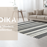 Ultra Soft Area Rug, Non Slip, Stain Resistant, Washable Area Rugs for Living Room, Bedroom, Contemporary Black White Rug(Black)