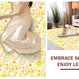 Ultra Soft Area Rug, Non Slip, Stain Resistant, Washable Area Rugs for Living Room, Bedroom, Warm Beige and Cream Petal Composition(Beige)