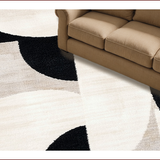 Ultra Soft Area Rug, Non Slip, Stain Resistant, Washable Area Rugs for Living Room, Bedroom, Textured Ivory Black Area Rug for Modern High Traffic Spaces(Beige)