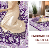 Ultra Soft Area Rug, Non Slip, Stain Resistant, Washable Area Rugs for Living Room, Bedroom, Transitional Abstract Floral Aesthetic(Purple)