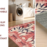 Ultra Soft Area Rug, Non Slip, Stain Resistant, Washable Area Rugs for Living Room, Bedroom, Contemporary Bold Medallion Design(Red)