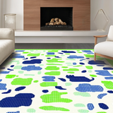Ultra Soft Area Rug, Non Slip, Stain Resistant, Washable Area Rugs for Living Room, Bedroom, Charming Whimsical Animal Motif(Green)