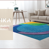 Ultra Soft Area Rug, Non Slip, Stain Resistant, Washable Area Rugs for Living Room, Bedroom, Magic Circle Pattern Witch(Blue)