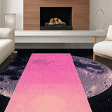 Ultra Soft Area Rug, Non Slip, Stain Resistant, Washable Area Rugs for Living Room, Bedroom, Dreamy Pastel Moonlit Design(Pink)