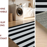 Ultra Soft Area Rug, Non Slip, Stain Resistant, Washable Area Rugs for Living Room, Bedroom, Rustic Textured Linear Patterns(Black)