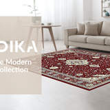 Ultra Soft Area Rug, Non Slip, Stain Resistant, Washable Area Rugs for Living Room, Bedroom, Sophisticated Abstract Burgundy Artistry(Red)