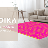 Ultra Soft Area Rug, Non Slip, Stain Resistant, Washable Area Rugs for Living Room, Bedroom, Artistic Retro Pattern Fusion(Pink)