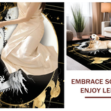 Ultra Soft Area Rug, Non Slip, Stain Resistant, Washable Area Rugs for Living Room, Bedroom, Elegant 3D Yin Yang Aesthetic(White)