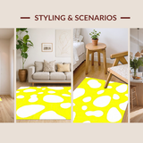 Ultra Soft Area Rug, Non Slip, Stain Resistant, Washable Area Rugs for Living Room, Bedroom, Eclectic Soft Touch Decor Piece(Yellow)