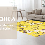 Ultra Soft Area Rug, Non Slip, Stain Resistant, Washable Area Rugs for Living Room, Bedroom, Warm Elegant Outdoor Aesthetic(Yellow)