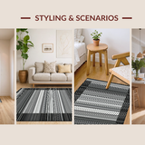 Sophisticated Neutral Toned Stripes(Black)