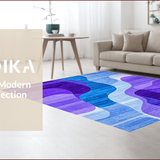 Ultra Soft Area Rug, Non Slip, Stain Resistant, Washable Area Rugs for Living Room, Bedroom, Vibrant Abstract Swirl Motif(Purple)