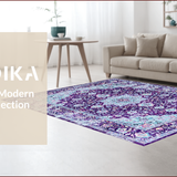 Ultra Soft Area Rug, Non Slip, Stain Resistant, Washable Area Rugs for Living Room, Bedroom, Whimsical Violet Ogee Pattern(Purple)