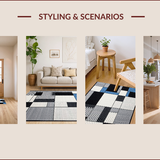 Ultra Soft Area Rug, Non Slip, Stain Resistant, Washable Area Rugs for Living Room, Bedroom, Sleek Contemporary Geometric Aesthetic(Black)