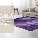 Ultra Soft Area Rug, Non Slip, Stain Resistant, Washable Area Rugs for Living Room, Bedroom, Eclectic Soft Textured Waves(Purple)