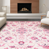 Ultra Soft Area Rug, Non Slip, Stain Resistant, Washable Area Rugs for Living Room, Bedroom, Vibrant Rounded Fuzzy Decor Essence(Pink)