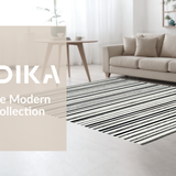 Ultra Soft Area Rug, Non Slip, Stain Resistant, Washable Area Rugs for Living Room, Bedroom, Bold Monochrome Stripe Area Rug(Black)
