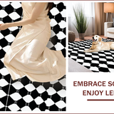 Ultra Soft Area Rug, Non Slip, Stain Resistant, Washable Area Rugs for Living Room, Bedroom, Modern Black Geometric Hallway Runner Non-Skid(Black)