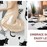 Ultra Soft Area Rug, Non Slip, Stain Resistant, Washable Area Rugs for Living Room, Bedroom, Whimsical Stretched Feline Motif(Black)