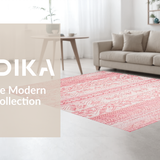 Ultra Soft Area Rug, Non Slip, Stain Resistant, Washable Area Rugs for Living Room, Bedroom, Rustic Textured Shag with Warm Hues(Red)