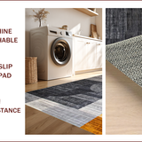 Ultra Soft Area Rug, Non Slip, Stain Resistant, Washable Area Rugs for Living Room, Bedroom, Luxurious Abstract Wavy Circle Aesthetic(Gray)