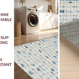 Coquette Aesthetic Blue Bows & Scallops Cute Room Decor(Beige)