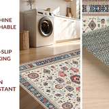 Ultra Soft Area Rug, Non Slip, Stain Resistant, Washable Area Rugs for Living Room, Bedroom, Rustic Neutral Abstract Elements(Beige)