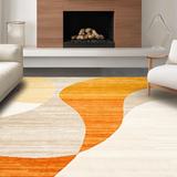Ultra Soft Area Rug, Non Slip, Stain Resistant, Washable Area Rugs for Living Room, Bedroom, Minimalist Soft Toned Artistic Expression(Orange)