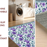 Ultra Soft Area Rug, Non Slip, Stain Resistant, Washable Area Rugs for Living Room, Bedroom, Chic Floral Medallion Aesthetic(Purple)
