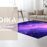 Ultra Soft Area Rug, Non Slip, Stain Resistant, Washable Area Rugs for Living Room, Bedroom, Vibrant Abstract Cosmic Swirls(Purple)