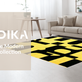 Ultra Soft Area Rug, Non Slip, Stain Resistant, Washable Area Rugs for Living Room, Bedroom, Trendy Urban Textual Decor(Yellow)